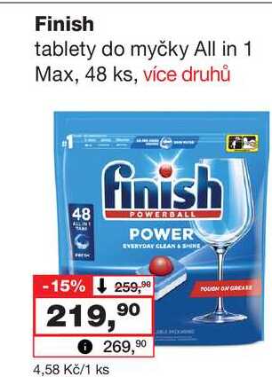 Finish tablety do myčky All in 1 Max, 48 ks