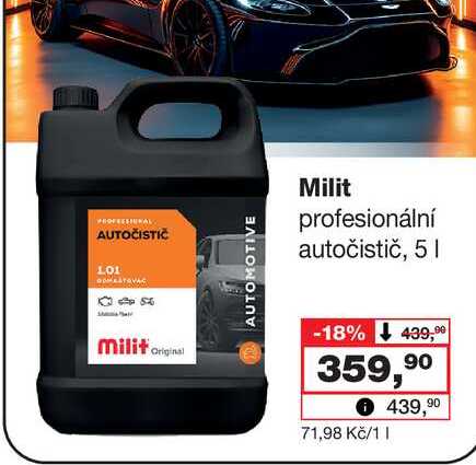 Milit profesionální autocistič, 5l