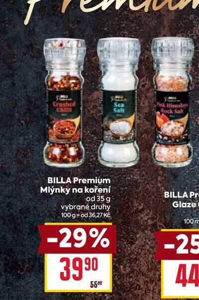 BILLA Premium Mlýnky na koření od 35 g 