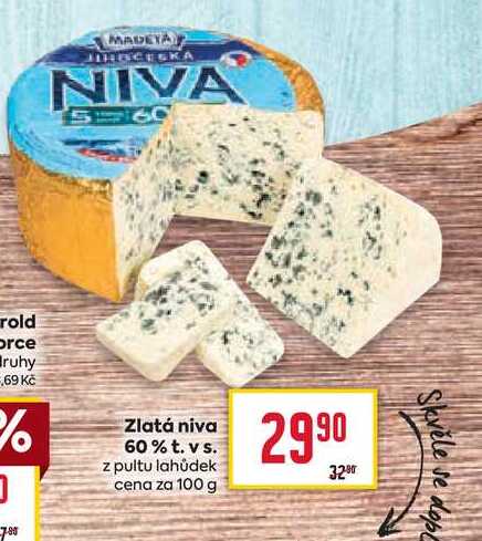 Zlatá niva 60% t. v s. z pultu lahůdek cena za 100 g 