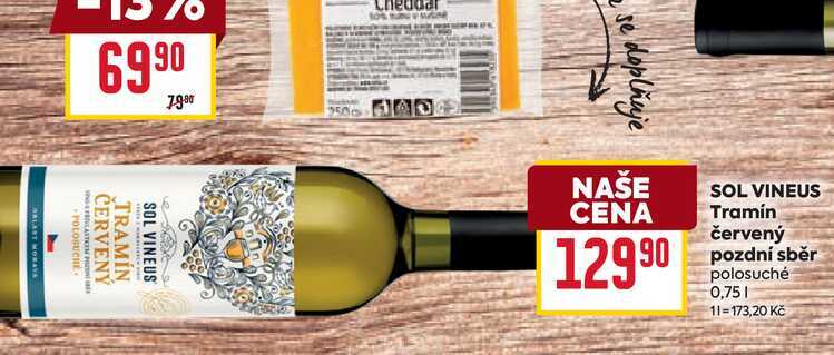 SOL VINEUS Tramín červený pozdní sběr polosuché 0,75l