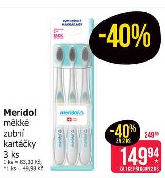 Meridol měkké zubní kartáčky 3 ks 