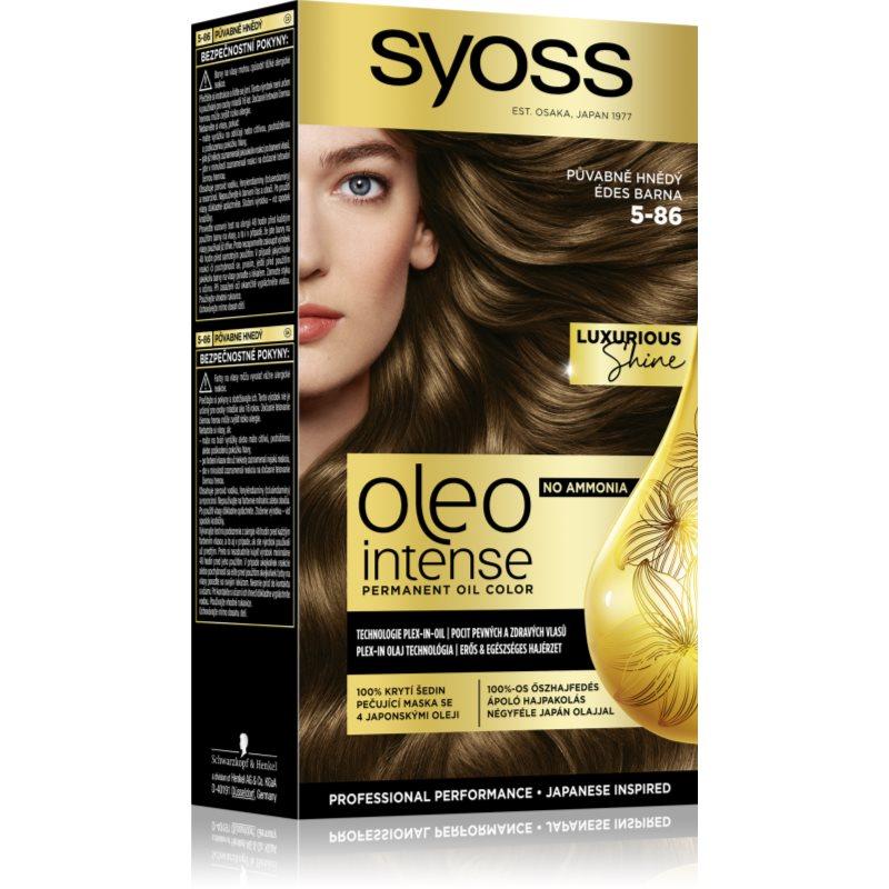 Syoss Oleo Intense permanentní barva na vlasy s olejem odstín 5-86 Půvabně hnědý 1 ks