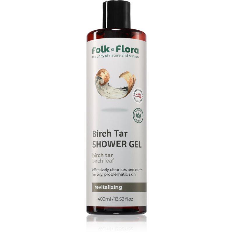 Folk & Flora Birch Tar vyživující sprchový gel 400 ml