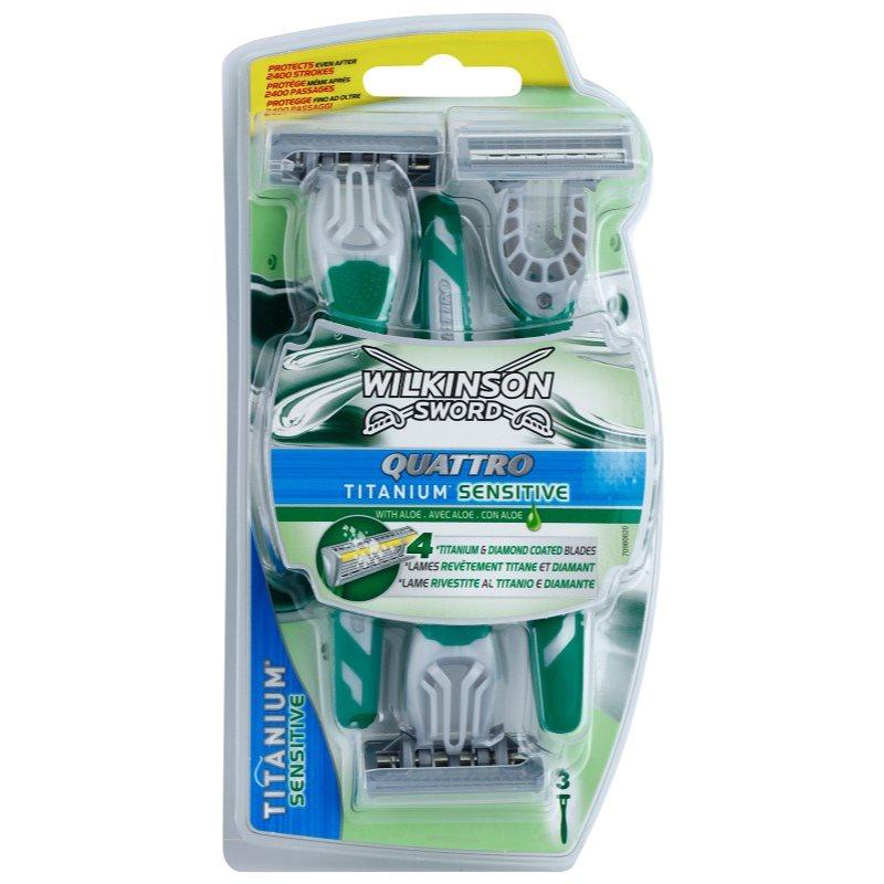 Wilkinson Sword Quattro Titanium Sensitive jednorázová holítka 3 ks