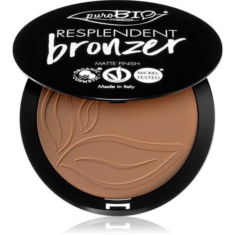 puroBIO Cosmetics Resplendent bronzer s matným efektem odstín 01 Pale brown 9 g
