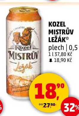 Velkopopovický Kozel Mistrův ležák, 0,5 l v akci