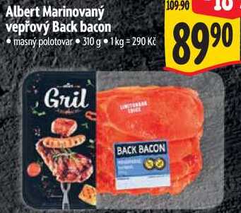 Albert Marinovaný vepřový Back bacon, 310 g