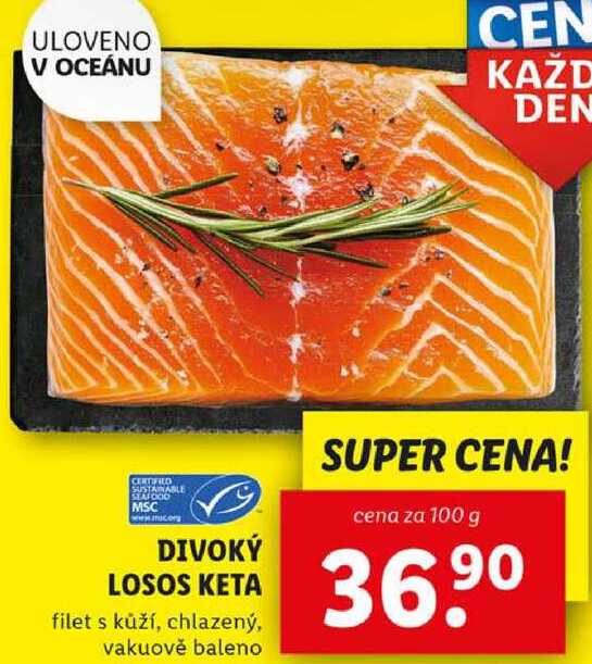 DIVOKÝ LOSOS KETA, cena za 100 g 