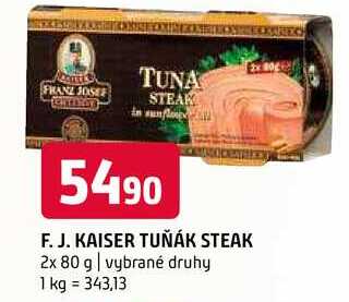 F. J. kaiser tuńák steak 2x 80 g vybrané druhy