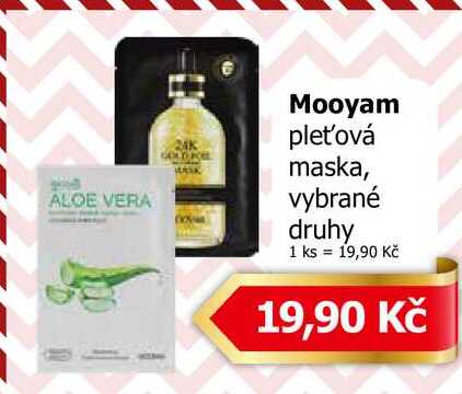 Mooyam pleťová maska, vybrané druhy 