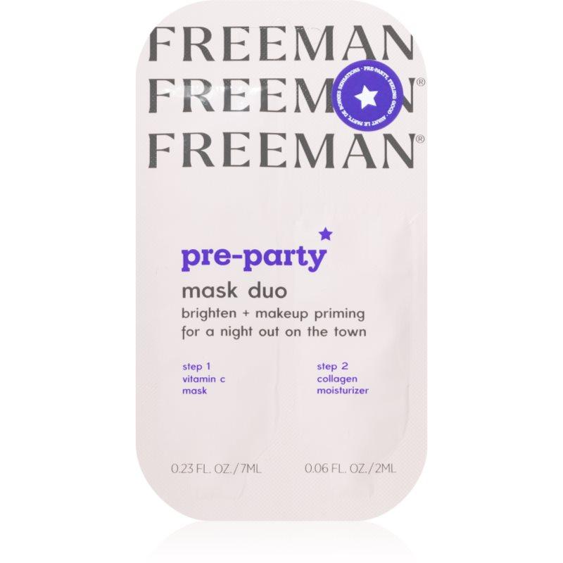 Freeman Pre-Party rozjasňující pleťová maska duo 9 ml