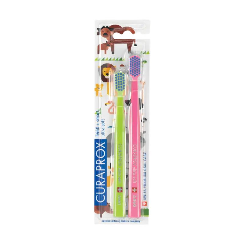 Curaprox Zubní kartáčky CS Duo Animal Family Edition, 2 ks