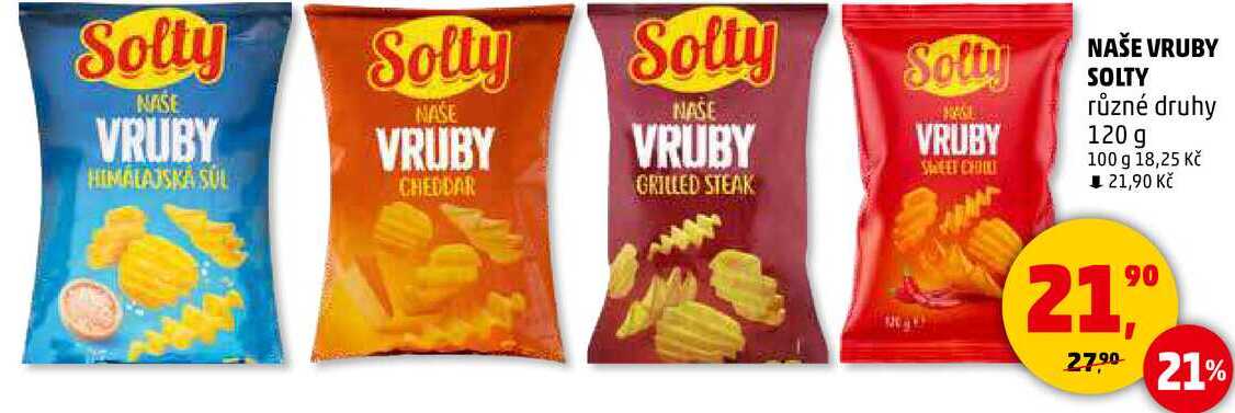NAŠE VRUBY SOLTY různé druhy, 120 g 