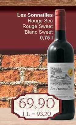 Les Sonnailles Rouge Sec Rouge Sweet Blanc Sweet 0,75l