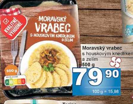 Moravský vrabec s houskovým knedlíkem a zelím 500 g