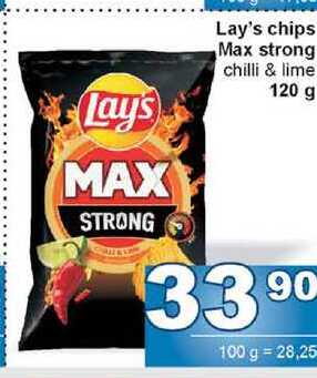 Lay's chips Max strong chilli & lime 120 g