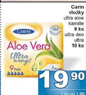 Carin vložky ultra aloe kamille 9 ks