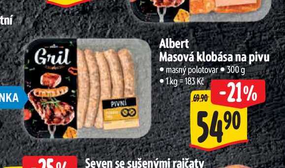  Albert Masová klobása na pivu  300 g 