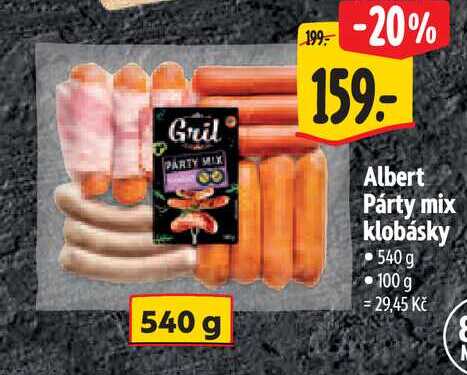  Albert Párty mix klobásky 540 g 