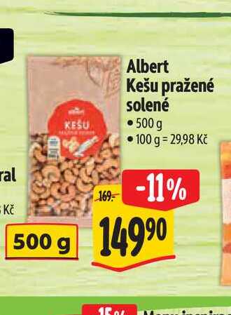  Albert Kešu pražené solené  500 g 