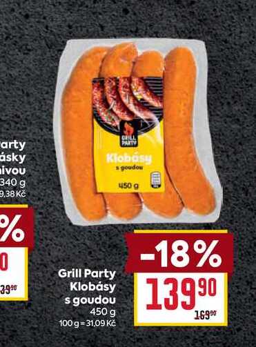 Grill Party Klobásy s goudou 450 g 