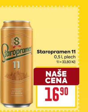 Staropramen 11 0,51, plech 