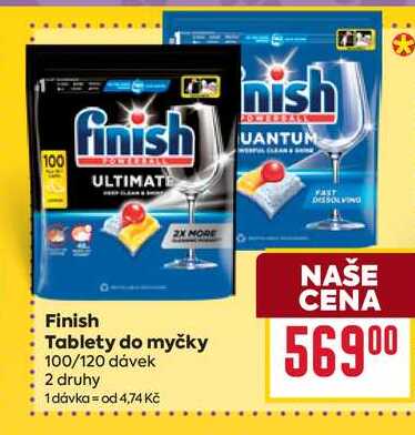 Finish Tablety do myčky 100/120 dávek