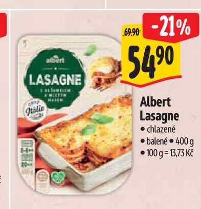   Albert Lasagne chlazené  400 g