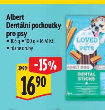 Albert Dentální pochoutky pro psy 103 g  
