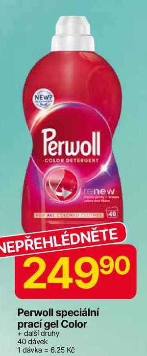 Perwoll speciální prací gel Color + další druhy 40 dávek 