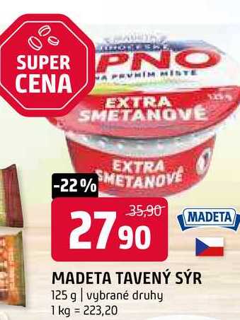 Madeta tavený sýr 125g
