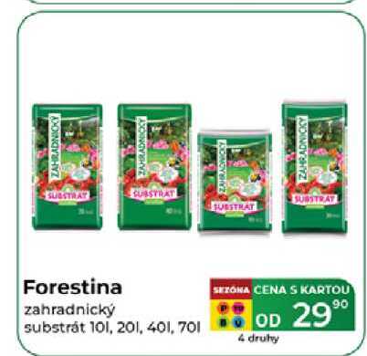 Forestina zahradnický substrát 101, 201, 401, 701 