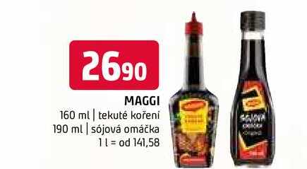 Maggi 160 ml tekuté koření 190 ml sójová omáčka 