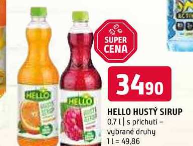Hello Hustý sirup 0,7lg, vybrané druhy