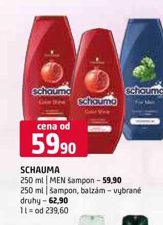 Schauma 250 ml MEN šampon 250 ml šampon, balzám vybrané druhy 