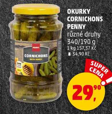OKURKY CORNICHONS PENNY různé druhy, 340/190 g 