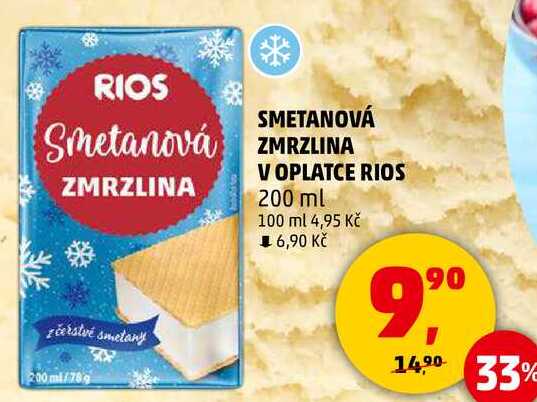 SMETANOVÁ ZMRZLINA V OPLATCE RIOS, 200 ml  