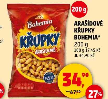 ARAŠÍDOVÉ KŘUPKY BOHEMIA, 200 g 