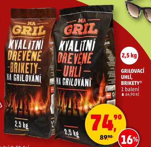 GRILOVACÍ UHLÍ, BRIKETY, 1 balení 