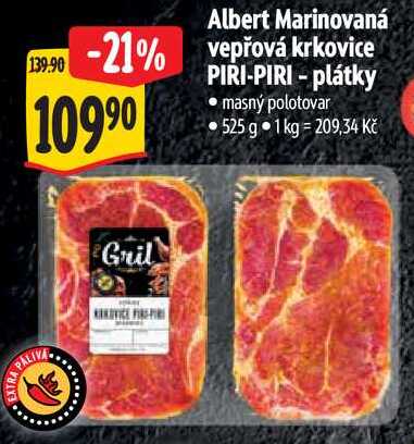 Albert Marinovaná vepřová krkovice PIRI-PIRI, 525 g