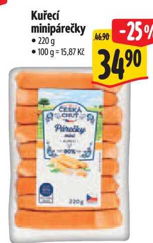 Kuřecí minipárečky, 220 g
