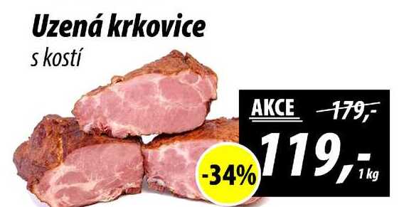 Uzená krkovice s kostí, 1kg 