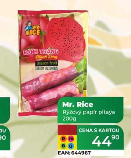Mr. Rice Rýžový papír pitaya 200g 
