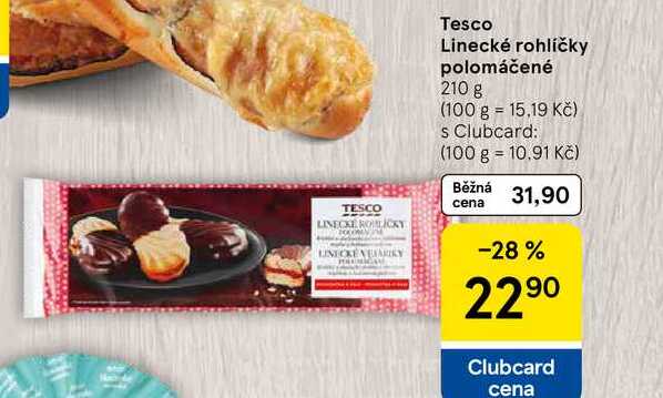 Tesco Linecké rohlíčky polomáčené, 210 g  