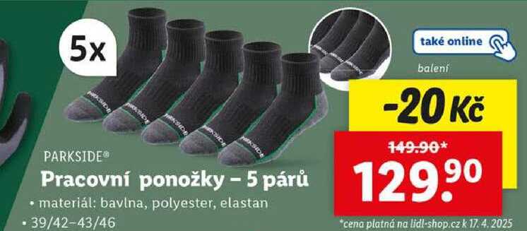Pracovní ponožky - 5 párů 
