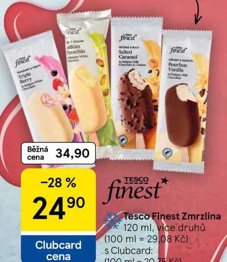 Tesco Finest Zmrzlina, 120 ml, více druhů  