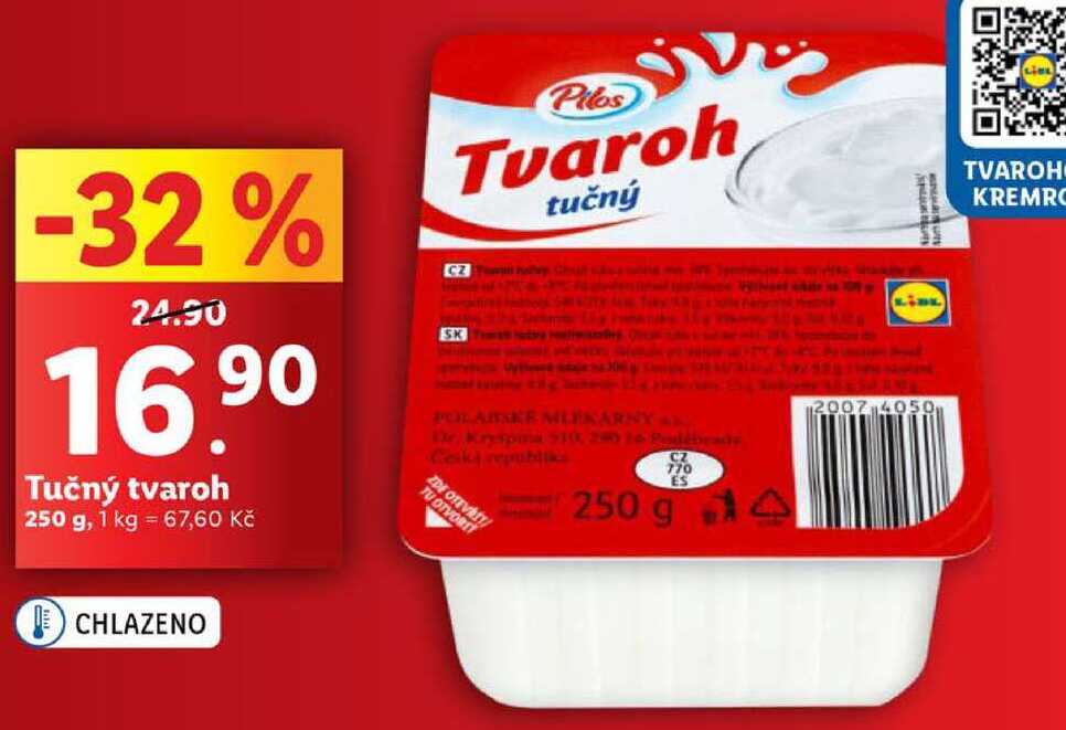 Tvaroh tučný, 250 g