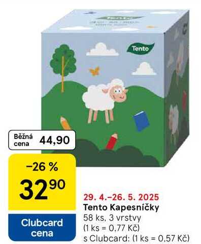 Tento Kapesníčky, 58 ks, 3 vrstvy