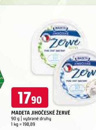 Madeta jihočeské žervé 90 g vybrané druhy